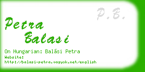 petra balasi business card