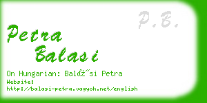 petra balasi business card